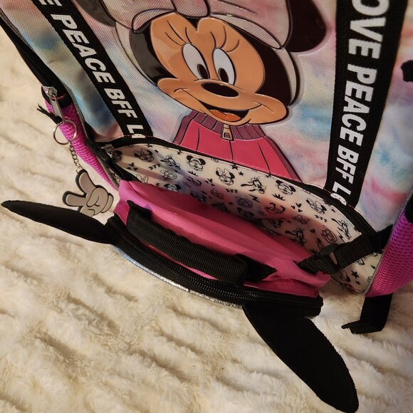 Disney Minnie Mouse Love Peace BFF Backpack With Lunchbox - Picture 8 of 16